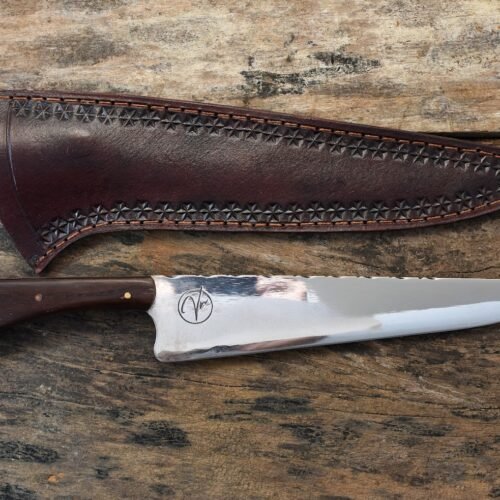 Faca Artesanal Com Cabo de Madeira Imbuia - 80